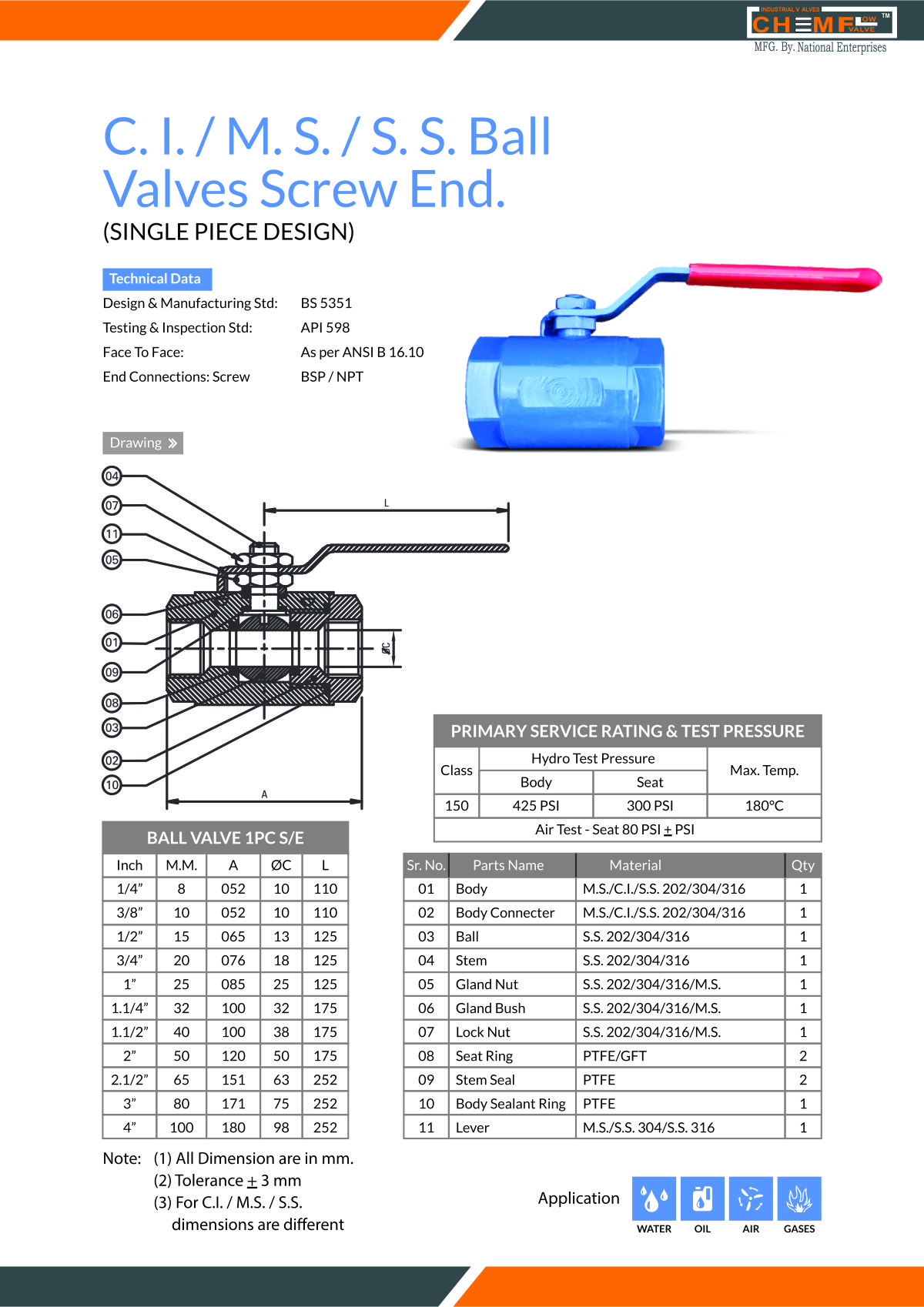 i.c. ball valves flange end